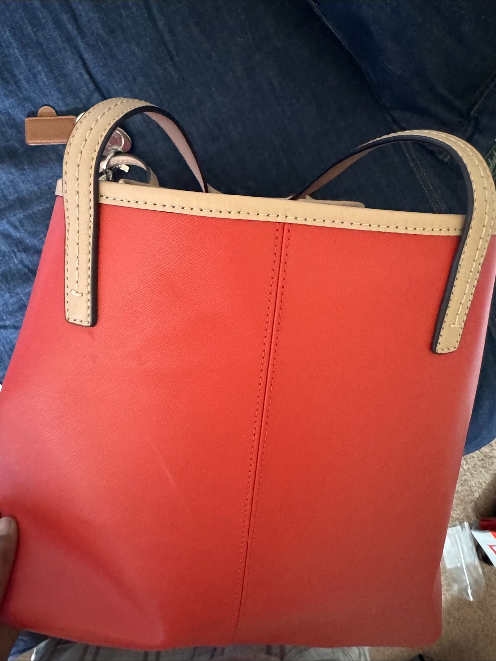 Coach New York Red Tote with Tan Handles bundle deal - Picture 2 of 11